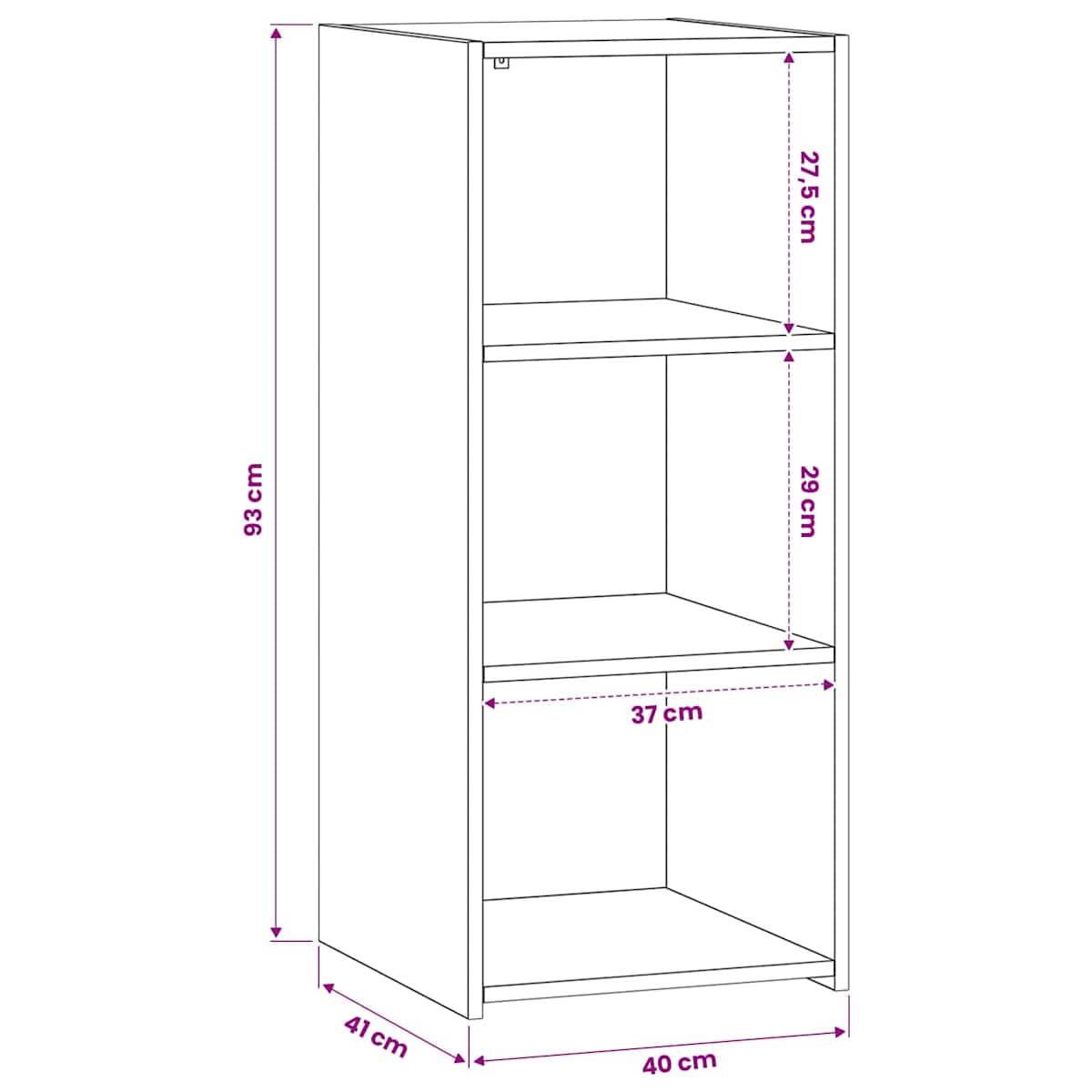 Sideboard 40 x 41 x 93 cm Konstrueret træ - Billede 8
