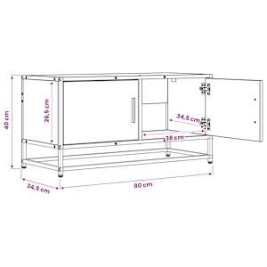 Televizní skříň 80 x 34,5 x 40 cm Černý dub Kompozitní dřevo - obrázek 7