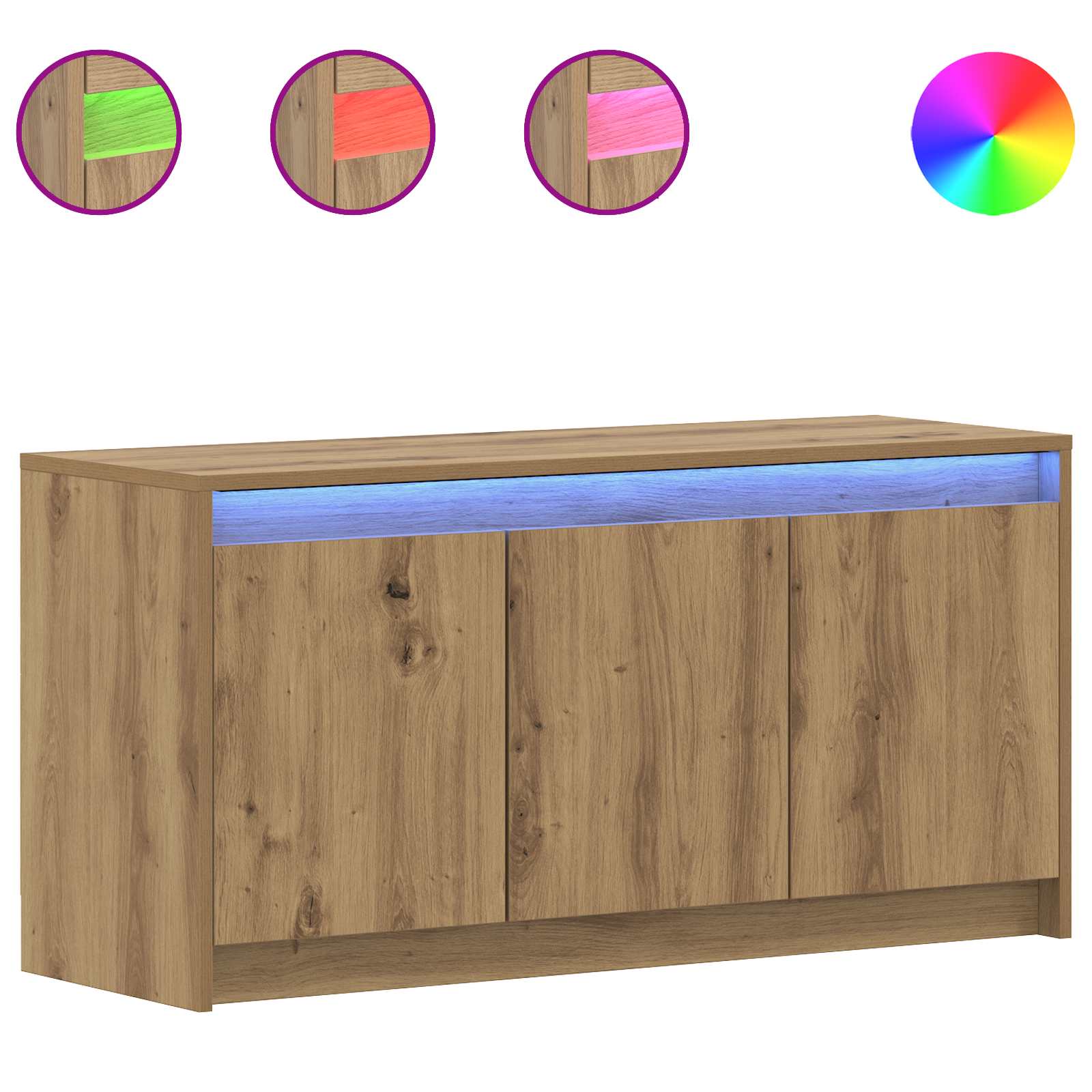 vidaXL Cabinet TV 100 x 34 x 50 cm Stejar Artizanal Lemn prelucrat