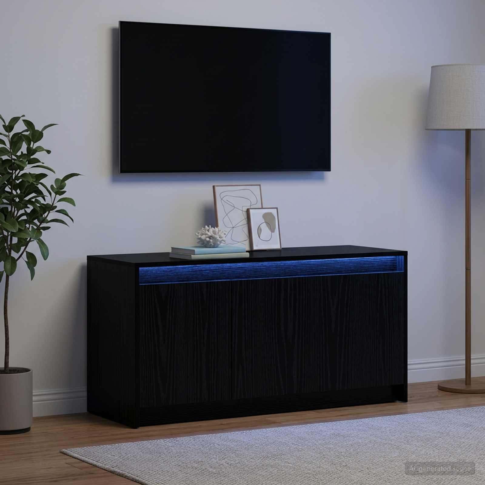 Ντουλάπι TV 100 x 34 x 50 εκ Μαύρη Δρυς Επεξεργασμένο Ξύλο
