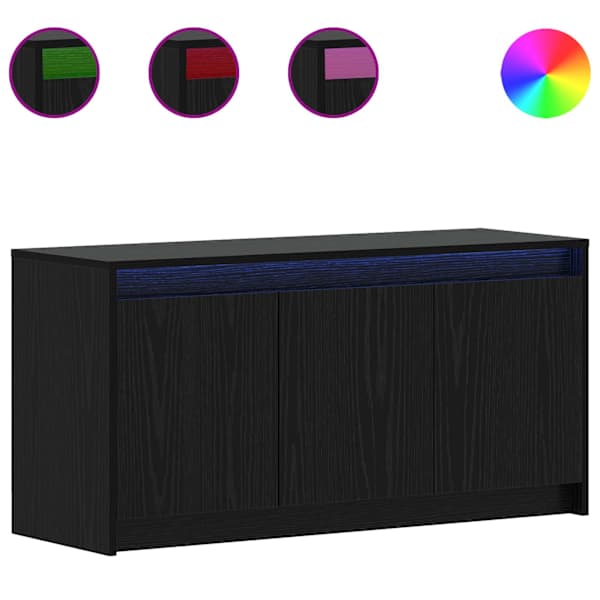 vidaXL Telerikapp 100 x 34 x 50 cm Must tamm Tehispuit