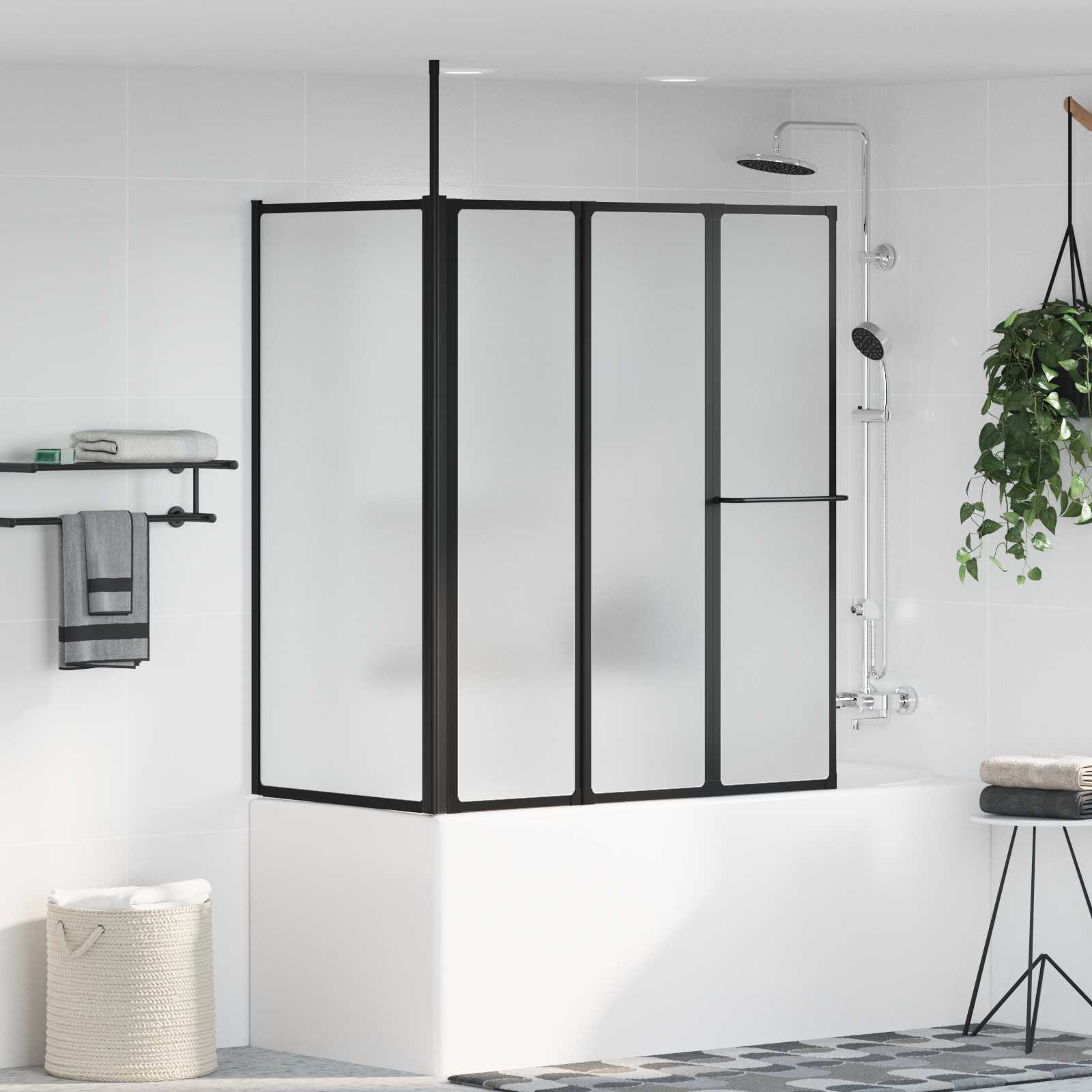 vidaXL Ecran de baie Mat 120 x 70 x 137 cm Aluminiu