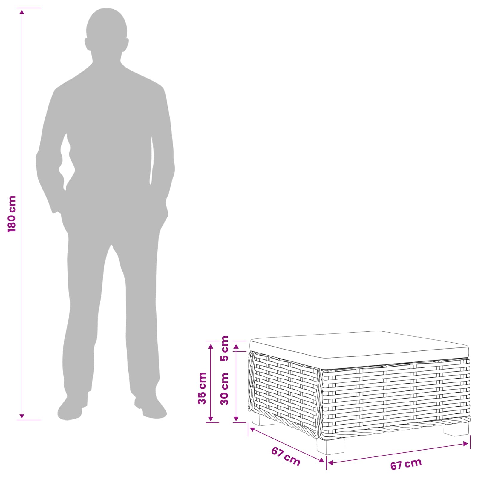 Footrest GENDT size guide