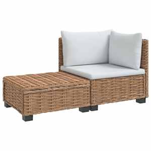 vidaXL 2 tk Rattani Lounge Komplekt Patjadega GENDT Looduslik rattan
