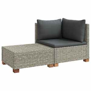 vidaXL 2 tk Rattani Lounge Komplekt Patjadega GENDT Looduslik rattan