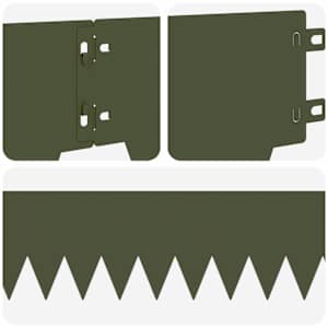 Okraj trávníku 10 pcs 103 x 15 cm kov Olivově zelená - obrázek 7