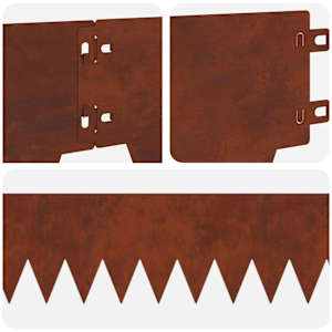 Okraj trávníku 10 pcs 103 x 15 cm kov Rezavá - obrázek 8