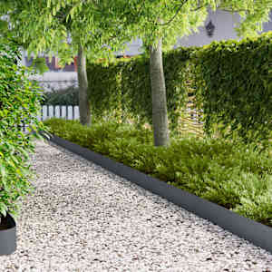 Robovi trave 10 kos 103 x 20 cm Jeklo Antracit
