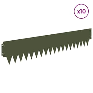 Okraj trávníku 10 pcs 103 x 20 cm kov Olivově zelená - obrázek 3