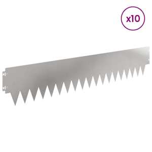 Okraj trávníku 10 pcs 103 x 20 cm kov Stříbrná - obrázek 3