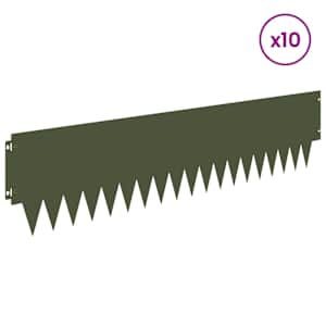 Okraj trávníku 10 pcs 103 x 25 cm kov Olivově zelená - obrázek 3