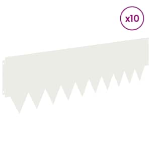 Okraj trávníku 10 pcs 103 x 30 cm kov Bílá - obrázek 3