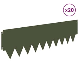 Okraj trávníku 20 pcs 103 x 30 cm kov Olivově zelená - obrázek 3