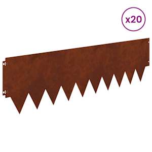 Okraj trávníku 20 pcs 103 x 30 cm kov Rezavá - obrázek 3