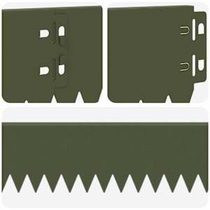 Okraj trávníku 10 pcs 103 x 10 cm Ocel Olivově zelená - obrázek 7