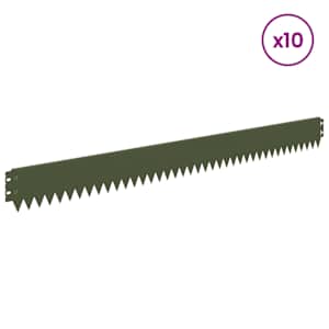 Okraj trávníku 10 pcs 103 x 10 cm Ocel Olivově zelená - obrázek 3