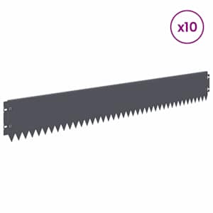 Okraj trávníku 10 pcs 103 x 15 cm Ocel Antracitová - obrázek 3