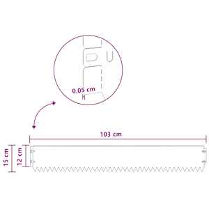 Okraj trávníku 10 pcs 103 x 15 cm Ocel Stříbrná - obrázek 9