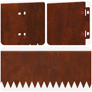 Okraj trávníku 10 pcs 103 x 15 cm Ocel Rezavá - obrázek 8