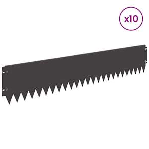 Okraj trávníku 10 pcs 103 x 20 cm Ocel Černá - obrázek 3