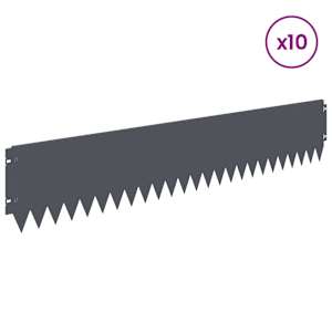 Okraj trávníku 10 pcs 103 x 20 cm Ocel Antracitová - obrázek 3