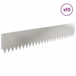 Okraj trávníku 10 pcs 103 x 20 cm Ocel Stříbrná - obrázek 3
