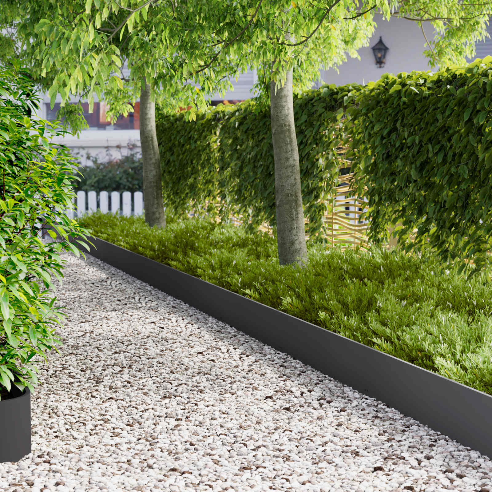 vidaXL Margine pentru gazon 20 pcs 103 x 25 cm Oțel Negru
