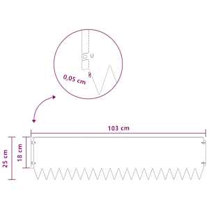 Okraj trávníku 10 pcs 103 x 25 cm Ocel Antracitová - obrázek 9
