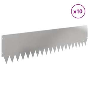 Okraj trávníku 10 pcs 103 x 25 cm Ocel Stříbrná - obrázek 3