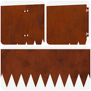 Okraj trávníku 10 pcs 103 x 25 cm Ocel Rezavá - obrázek 8