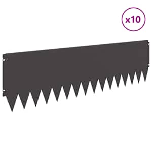 Okraj trávníku 10 pcs 103 x 30 cm Ocel Černá - obrázek 3