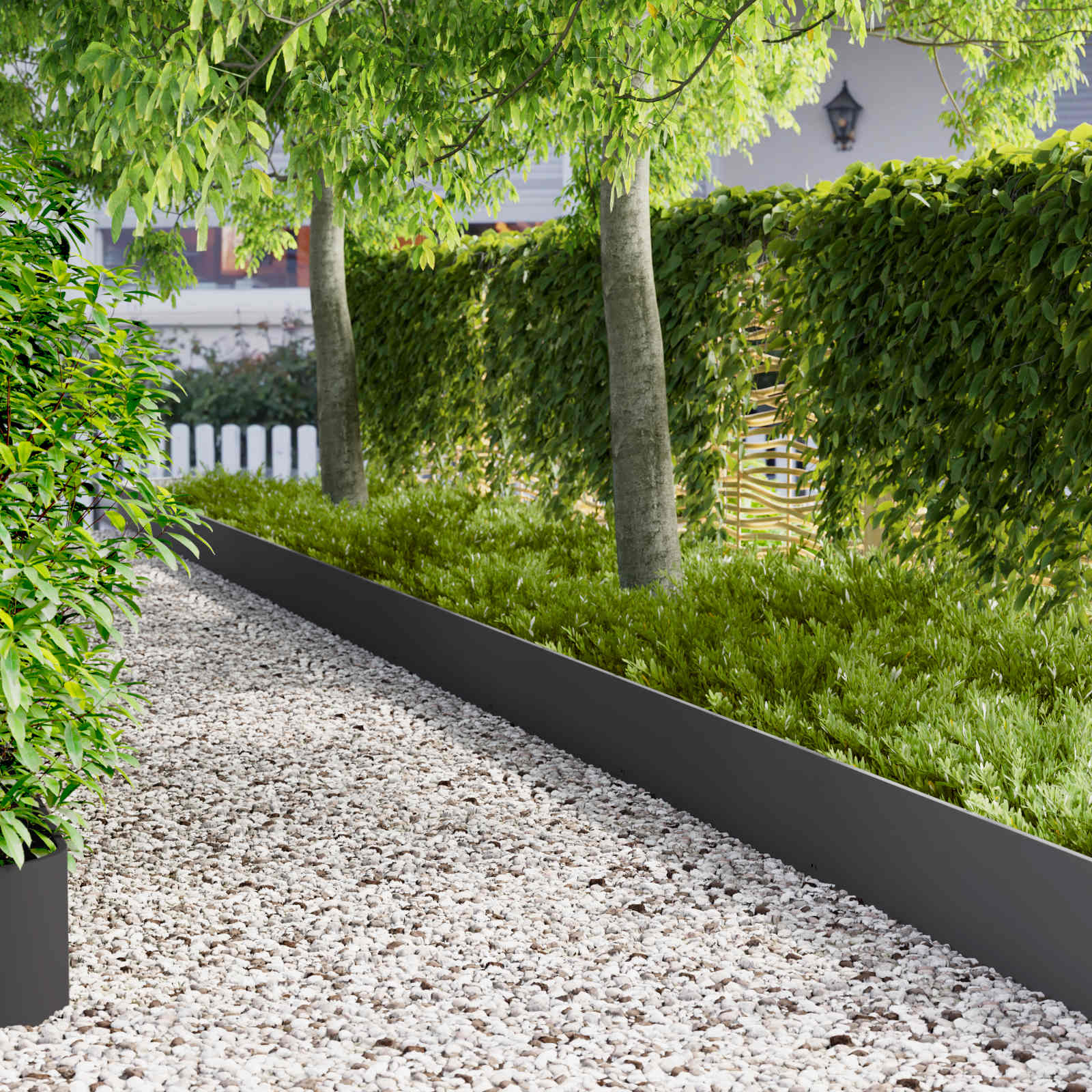 vidaXL Margine pentru gazon 20 pcs 103 x 30 cm Oțel Negru