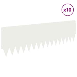 Okraj trávníku 10 pcs 103 x 30 cm Ocel Bílá - obrázek 3