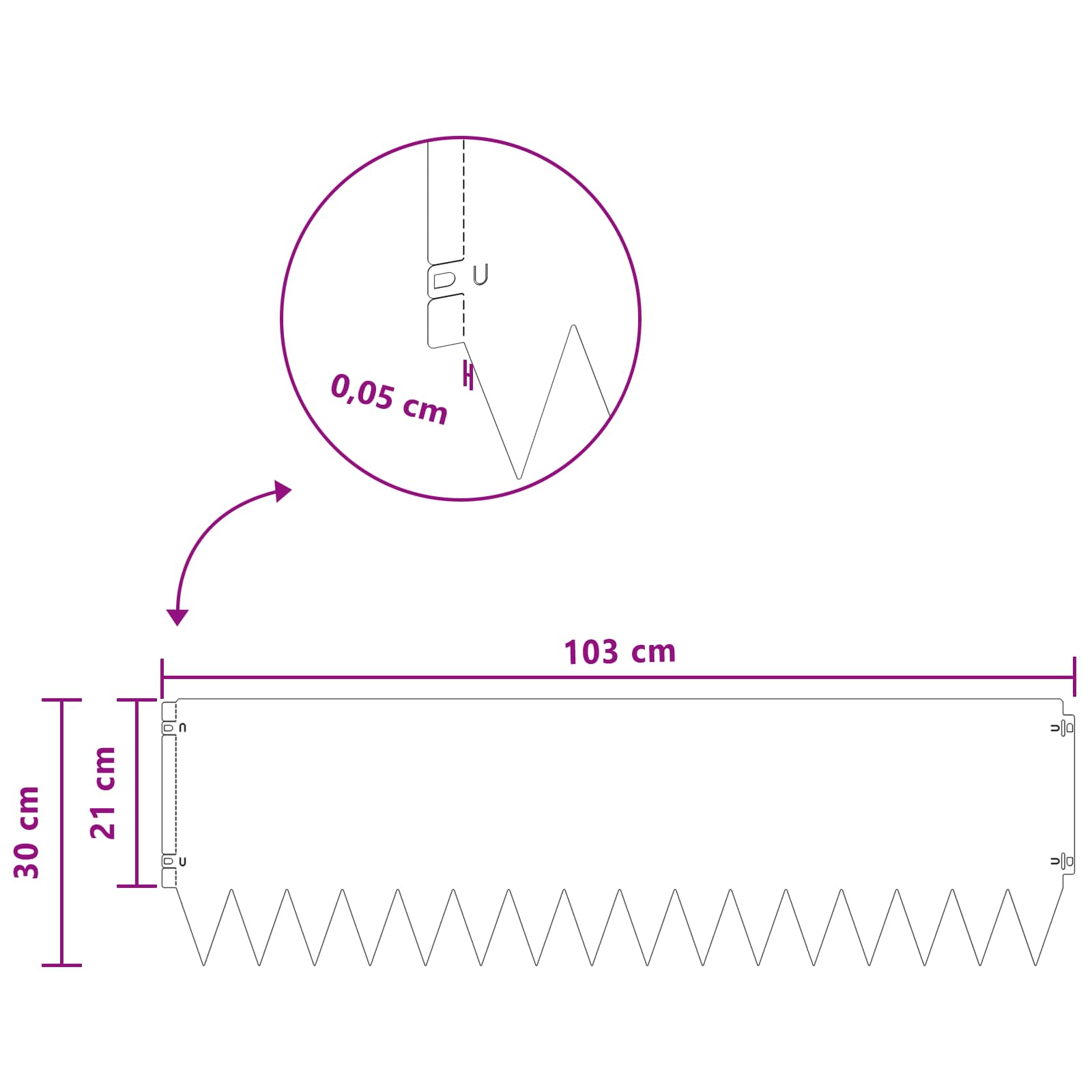 vidaXL Robovi trave 10 pcs 103 x 30 cm Jeklo Srebrna - slika 9