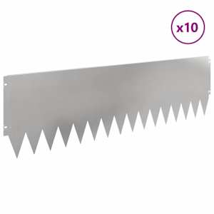 Okraj trávníku 10 pcs 103 x 30 cm Ocel Stříbrná - obrázek 3