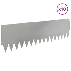 Okraj trávníku 10 pcs 103 x 30 cm Ocel Stříbrná - obrázek 3
