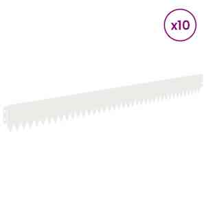 Okraj trávníku 10 pcs 103 x 10 cm Ocel Bílá - obrázek 3