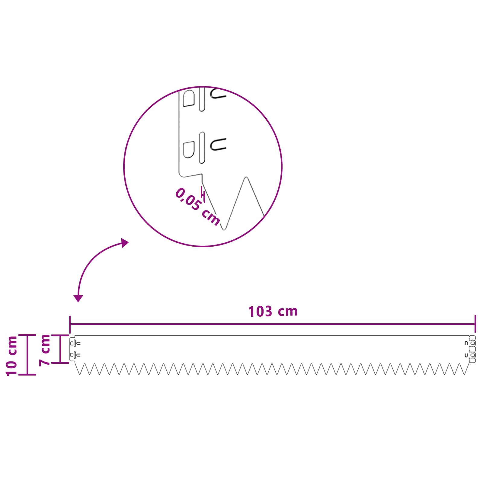 vidaXL Robovi trave 50 pcs 103 x 10 cm Jeklo Bela - slika 9