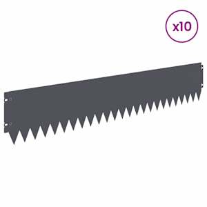 Okraj trávníku 10 pcs 103 x 20 cm Ocel Antracitová - obrázek 3
