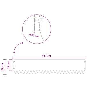 Okraj trávníku 10 pcs 103 x 20 cm Ocel Stříbrná - obrázek 9