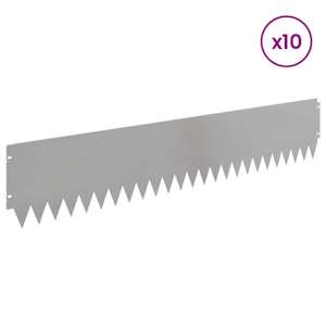Okraj trávníku 10 pcs 103 x 20 cm Ocel Stříbrná - obrázek 3
