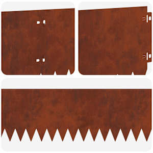 Okraj trávníku 10 pcs 103 x 20 cm Ocel Rezavá - obrázek 8
