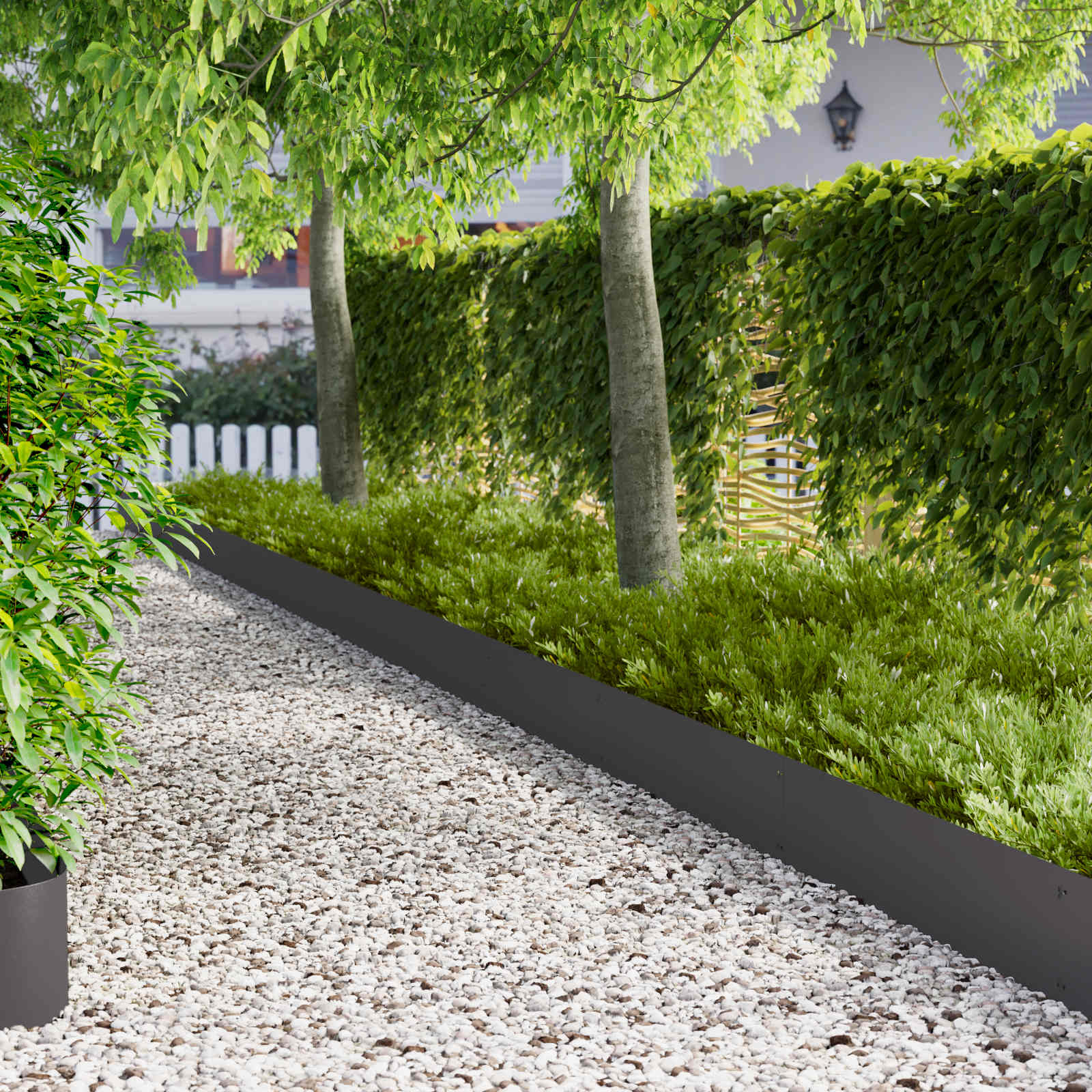 vidaXL Nurmireunus 20 kpl 103 x 25 cm Teräs Musta