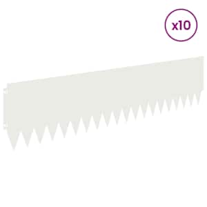 Okraj trávníku 10 pcs 103 x 25 cm Ocel Bílá - obrázek 3