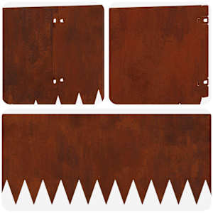 Okraj trávníku 10 pcs 103 x 25 cm Ocel Rezavá - obrázek 8