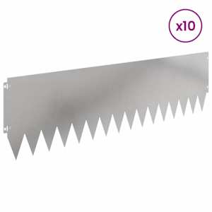 Okraj trávníku 10 pcs 103 x 30 cm Ocel Stříbrná - obrázek 3