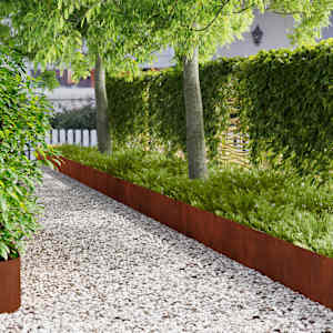 Okraj trávníku 10 pcs 103 x 30 cm Ocel Rezavá - obrázek 1