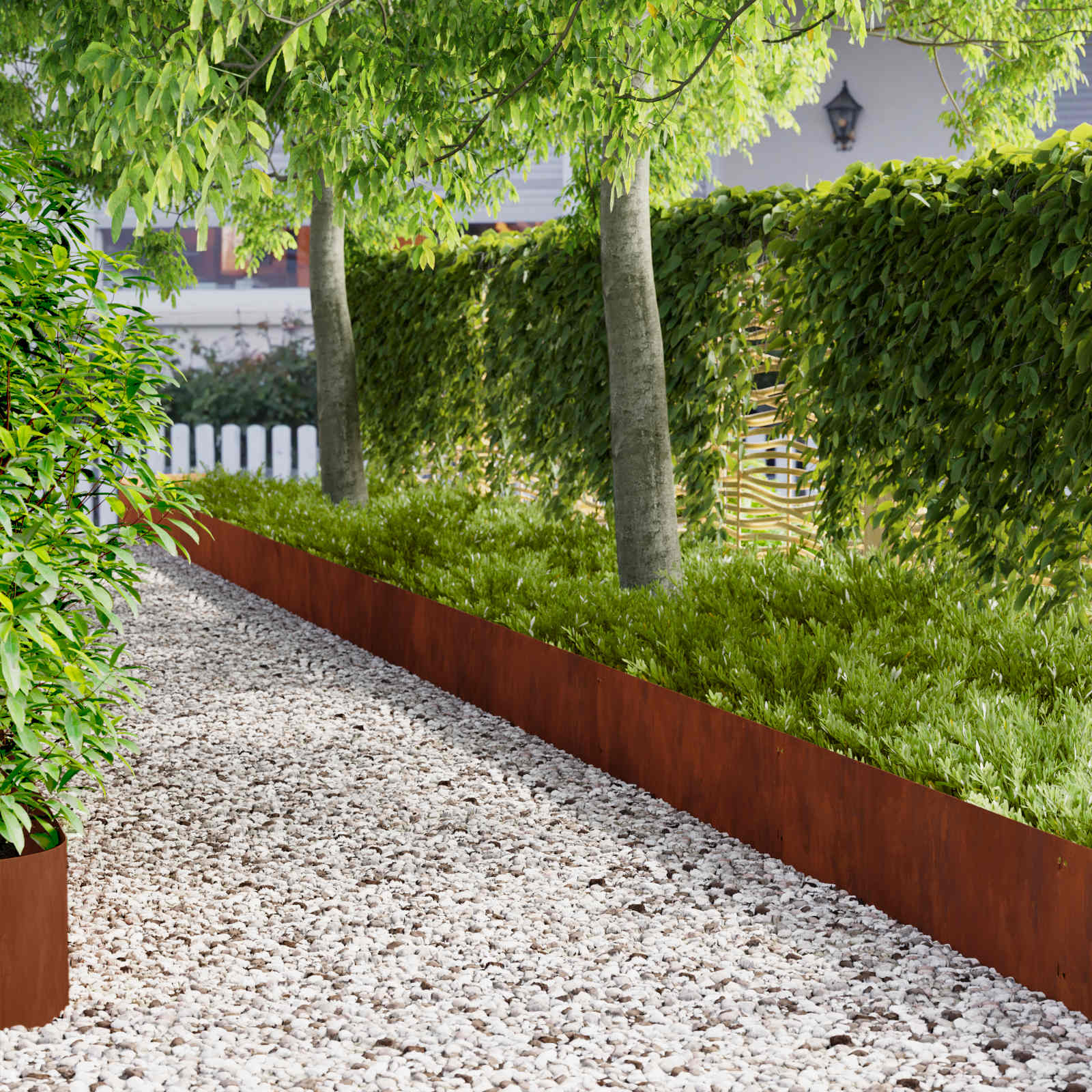 vidaXL Margine pentru gazon 20 pcs 103 x 30 cm Oțel Ruginit