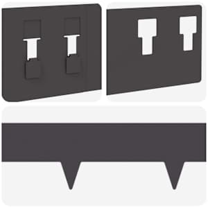 Okraj trávníku 10 pcs 100 x 12 cm Ocel Černá - obrázek 7