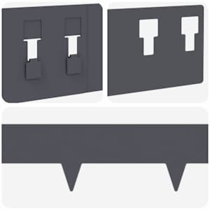 Okraj trávníku 10 pcs 100 x 12 cm Ocel Antracitová - obrázek 7